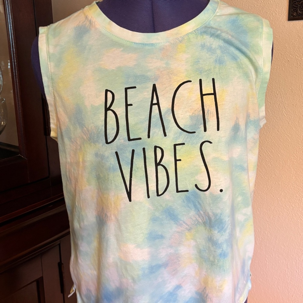 Rae Dunn Tank Top Beach Vibes Tie Dye Medium